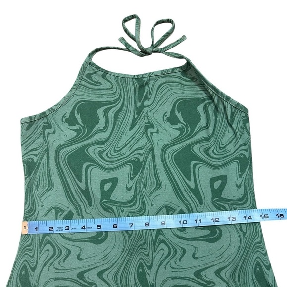 ♥️Pretty Little Thing Green Marble Halter Split Hem Bodycon Dress Women’s Sz 8 - Picture 10 of 12